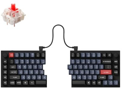 Keychron Q11 QMK/VIA TKL Split Tastatur, 75% ANSI, Hot-Swap-fähig, Kabelgebunden, Voll-Aluminium Gehäuse, PBT Keycaps & RGB-Beleuchtung, Für Mac & Windows (Gateron Red Schalter)