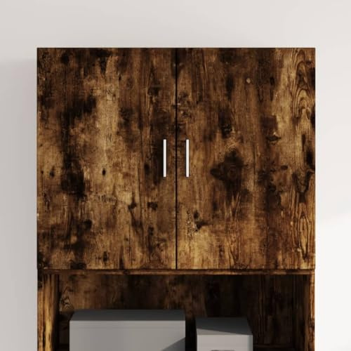 kithwjll Armario de pared de roble ahumado 80 x 42,5 x 64 cm, armario colgante de madera para salón, dormitorio, cocina, armario de almacenamiento versátil