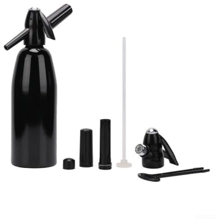 Purpose Silber/Rot/Schwarz – Sprudelbereiter mit anpassbarer Aluminium-Getränke-Wassermaschine für Zuhause, Siphon-Steuerung, wendiger Soda-Fizz-Spender, kohlensäurehaltig (schwarz)