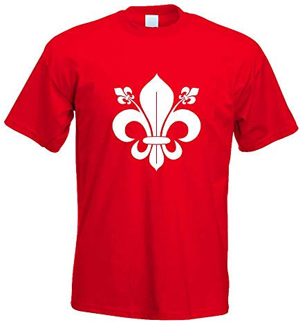 Kiwistar - T-Shirt - rot - französische Lilie Motiv Bedruckt Funshirt Design Print - mit Motiv Bedruckt - Funshirt Design - Sport - Freizeit - Herren - XL