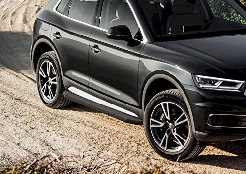 J&J AUTOMOTIVE Marche-Pieds Premium en Aluminium Noir pour Audi Q5 Depuis 2016, Lot de 2 Pcs, Certificat ABE, Matériel de Montage Inclus