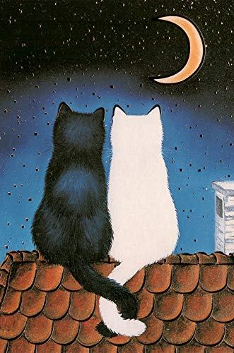 Kunstklappkarte Katzen Liebe Hochzeit Kunstkarte Doppelkarte Grußkarte Valentinstag Verlobung