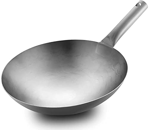 BAILR Wok Sarten Mango Ergonómico, Wok Sartenes Antiadherente y Antióxido, Fácil De Limpiar Wok Chino Apta para Cocina De Inducción y Gas Natural (A 32cm)