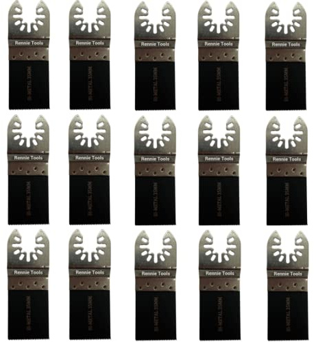 Rennie Tool 15 x 35mm Wide Bi-Metal Multi Tool Blades For Wood & Metal | Compatible with Dremel Fein Multimaster Makita Milwaukee Ryobi Dewalt Multitools Etc Oscillating Multitool Cutter Saw Set