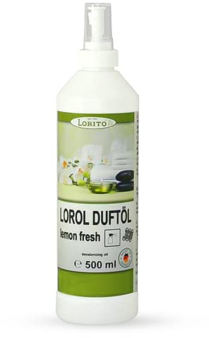 Lorito Lorol Duftöl Lemon fresh 500ml | Lufterfrischer, Raumduft Spray für Toilette, Wohnzimmer, Bad und WC, auch als Autoduft geeignet, mit betörendem Zitronenduft