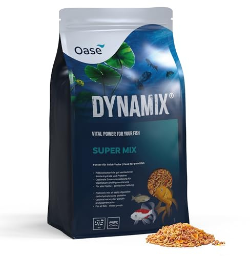OASE Dynamix Super Mix 20 L - Fischfutter für natürlich schönes Wachstum, Teichfischfutter für ausgewogene Ernährung bei gemischten Teichbesatz