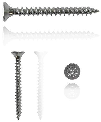 M4 Wood Screws Zinc Plated Silver Full Thread Self-Tapping Long 1.5 inch (0.16 x1.57) 4.0 x 40mm Box of 50pcs