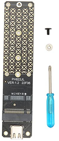 Adaptador M.2 a USB, Tarjeta M.2 SSD a USB 3.1 Tipo C, Lector de Convertidor de Disco Duro M Key Basado en M.2 PCIe, Tarjeta de Lector de Convertidor SSD Portátil, Soporte 2230 2242 2260 2280 SSD