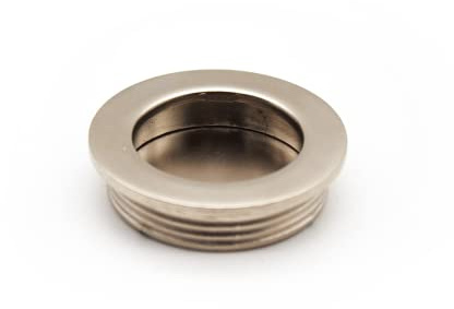 DOJA Barcelona | Tirador Integrado Redondo Dorado | Ø40.5x10 mm | Pack 6 | Empotrado Para Puerta Corredera, Puertas de Armario, Cajones, Zapatero, Ventana
