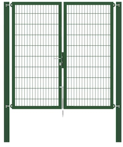 Alberts 636791 Doppeltor Flexo Plus mit Zubehör | verschiedene Breiten und Höhen | Pfostenstärke 100 x 100 mm | grün | Breite 200 cm | Höhe 200 cm
