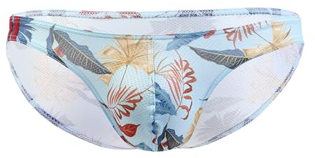 Maiclaice Hombre Elastano Mini Talle Bajo Playa Bikini Elastica elástico Masculino Slip Ropa Interior Azul Claro X-Large