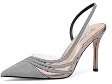 QUEEN HELENA Décolleté con Tacco a Spillo Scarpe Eleganti a Punta Chiusa Donna K3294 (Argento, 36)