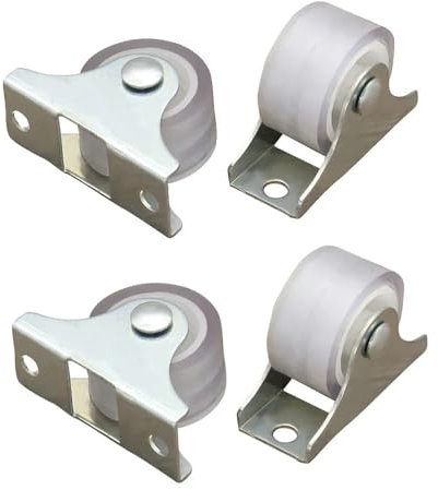 4Pcs Strong Plastic Rail Fixed Caster Small One-Way Wheels 1inch Furniture Caster Mute Silencing Trolley Pulley Toolbox Hardware