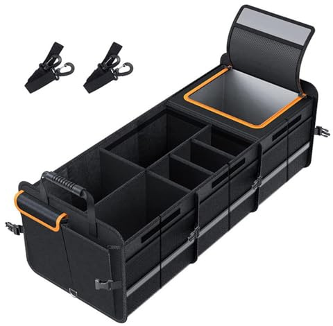 Kofferraum-Organizer – Kofferraum-Organizer für Auto, Isolierfunktion, verstellbar, mehrere Fächer, Auto-Aufbewahrungsbox für SUV, 105 l, große Kapazität, Auto-Organizer