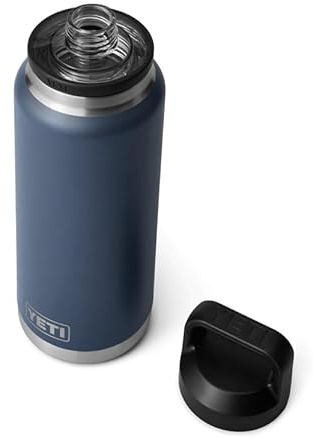YETI Rambler Bottle Chug, Vacuum Insulated Stainless Steel Bottle with Leakproof Chug Cap, Navy, 36 oz (1 L)