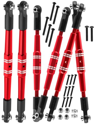 hopsupRC Upgrades Part Adjustable Turnbuckles Camber Links Toe Link for 1/10 Kraton 4X4 4S V2 BLX,Outcast 4X4 4S V2 BLX RC Car.Adjustable Turnbuckles Links Hops Up.Red