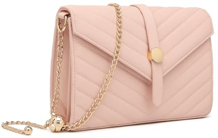 Miss Lulu Damen Clutch Elegante Abendtasche Umschlag Umhängetasche Crossbody mit Kette für Hochzeit Party Abschlussball