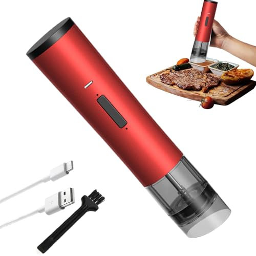 Rechargeable Electric Pepper Grinder – Compact Salt Mill | 1200mAh Battery, Adjustable Ceramic Grinder for Pepper, Salt, and Spices, One-Handed, Portable USB-Powered Kitchen Tool for Home or