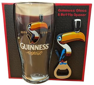 Shamrock Gift Company Guinness Toucan Pinte Verre à bière et décapsuleur