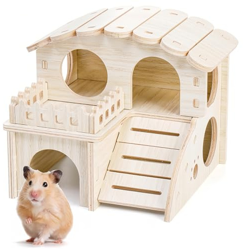 Maison pour Cochons d'Inde avec Rampe Entrées, Jouet pour Cochon d'Inde Habitats Accessoire pour Lapin Cochon d'Inde Chinchilla