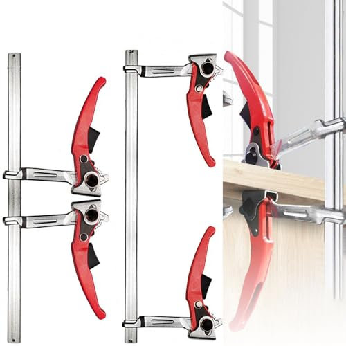 Set di morsetti a vite,Morsetti a Vite,F-Bar Morsetto da Falegname,2pcs Con grandi ganasce a cricchetto in acciaio con profondità della gola regolabile a 80mm Testa doppia per levigare,tagliare