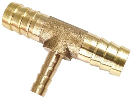 Zymjzbetic Accesorios de tubería Tipo t Conector en T Reductor de latón for Manguera, Accesorio for tubería, Conector Divisor 3 vías, Accesorios for plomería(16-8-16mm)