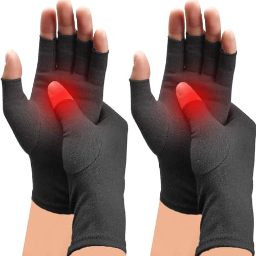 DRNAIETY 2 Paar Arthritis-Kompressionshandschuhe für Männer und Frauen, bequem und atmungsaktiv, Tippen, Stricken, täglicher Gebrauch für die Arbeit（M）