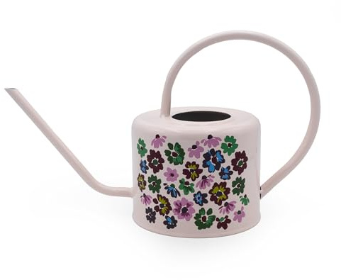Robert Frederick Regadera de Interior – Brush Blooms Floral Design – Regadera de Acero galvanizado de 1,2 L para Plantas de Interior – Regalo de jardinería