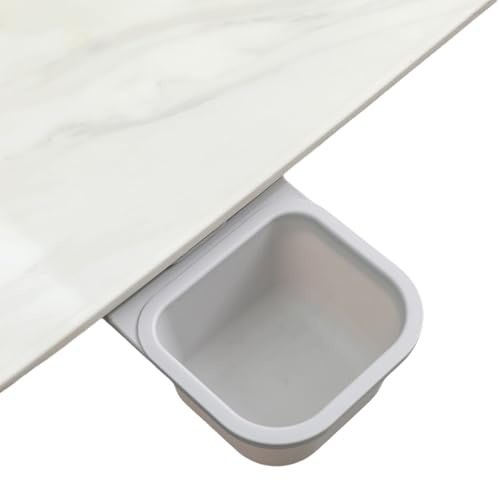 Delicado cubo de basura giratorio negro para escritorios con abrazaderas de bordes seguros para maximizar el área frontal, cubo de basura de mesa de cocina