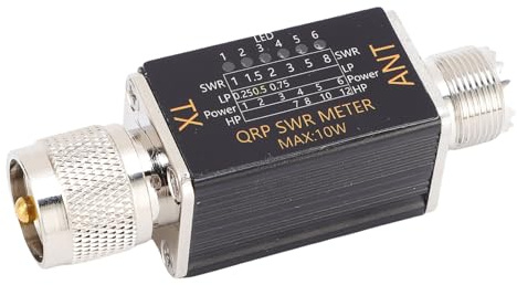 Jiawu 10W SWR-Messgerät mit Aluminiumlegiermaterial SO239 Grenzfläche 1-30 MHz Tragbarer Stehwellenverhältnis-Tester für die Kurzwellenfrequenzmessung