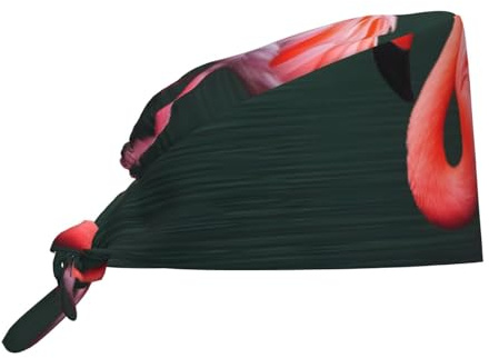 YYHHAOFA Reinigungskappe mit rosa Flamingo-Bild, Kochmütze für Damen und Herren, verstellbar, atmungsaktiv