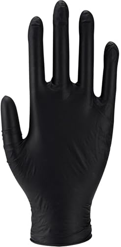 Essentialz Black Nitrile Disposable Gloves, Medium, Pack of 20, Latex-Free, Powder-Free, Food Safe, CE Certified, Extra Soft & Elastic for Cleaning, Cooking, Tattoo & Salon