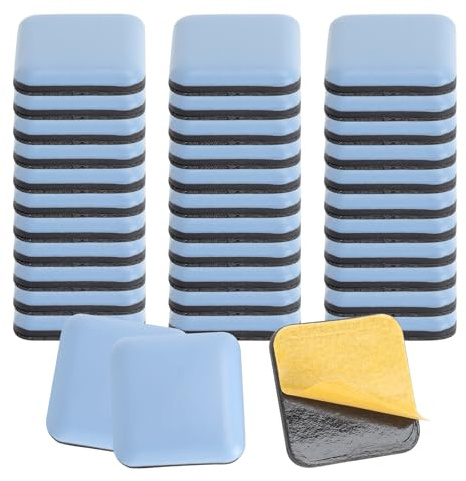 36 pezzi gommini sedie 30x30mm – feltrini teflon autoadesivi in PTFE per sedie, tavoli e mobili – furniture sliders per scorrimento silenzioso e protezione pavimenti in parquet, laminato e piastrelle