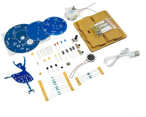 Kit fai da te, kit di montaggio elettronico con scatola musicale girevole, progetto STEM educativo per studenti di apprendimento elettronico