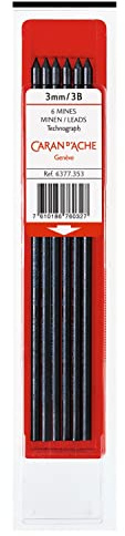 Caran d'Ache Graphitminen Technograph, HB, 2mm, schwarz, 619591