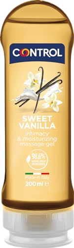 Control Sweet Vanilla Gel Massaggio 2 in 1 A Base D'Acqua All'Aroma Di Vaniglia, 100% Made in Italy, 200 ml