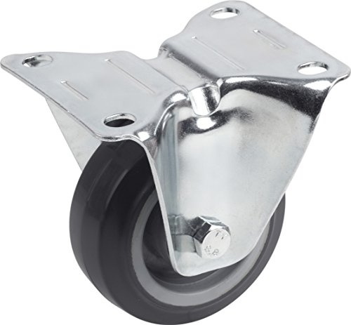 Meister Roulette fixe ✓ 105 x 80 mm Plaque ✓ caoutchouc plein élastique de roues ✓ doux chappe ✓ rôle Roulement | Transport rôle | Meubles rôle | Poids Lourds rôle, 803400