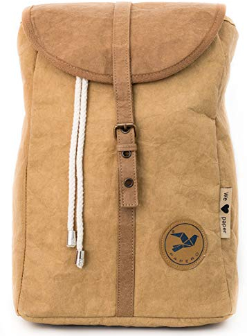 Papero ® Rucksack aus Kraft- Papier | Ultra minimalistisch Herren Damen, Robust, Wasserfest Vegan fair nachhaltig Urban Style FSC Zertifiziert | Daypack, Rolltop mit Laptopfach