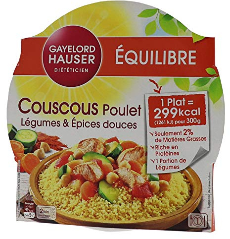 GAYELORD HAUSER - Couscous Poulet aux Légumes et Épices Douces - 2 % Matières Grasses - Riche en Protéines - 300 g