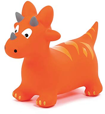 Ludi - Dino Hüpfspielzeug – aufblasbares Hüpfspielzeug – entwickelt die Motorik – Dicker und widerstandsfähiger PVC-Kunststoff – Innen und Außen – Aufblassystem inklusive – 59 x 49 cm – ab 10 Monaten