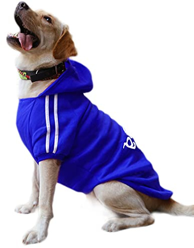 Eastlion Hunde Warm Hoodies Mantel Kleidung Pullover Haustier Welpen T-Shirt Dunkelblau 6XL