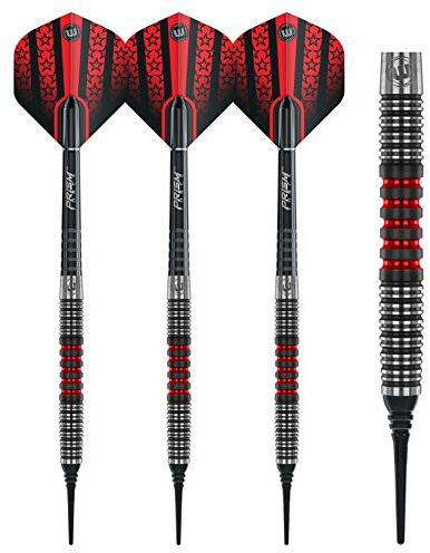 WINMAU Joe Cullen 18 Gram Tungsten Softip Darts Set with Prism Flights and Shafts (Stems)
