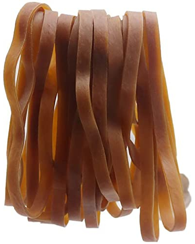 WAIZHIUA 30 Piezas Gomas Elasticas Grandes - Bandas de Goma Ancho 10 mm - Bandas de Elasticas para Hogar Papeleria Oficina Escuelas Bote de Basura - Amarillo Oscuro