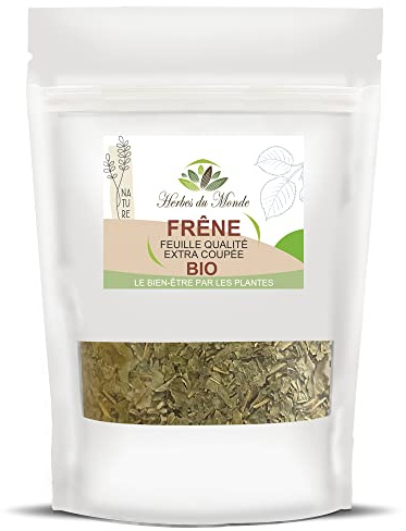 Herbes du Monde - Frêne BIO 100g | Feuilles Coupées | Infusion Bien-Être & Drainante | Soutien Articulaire Naturel | Origine France - 1 Sachet Certifié AB