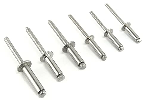 100 Stück Blindnieten Flachkopf 4x10 mm Edelstahl A4 Nieten Popnieten DIN 7337 ISO 15983