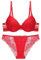 Sencylife Sexy Bras for Women Lace Push Up Padded Underwire Lift Up Support Everyday Bra Set Red 34A
