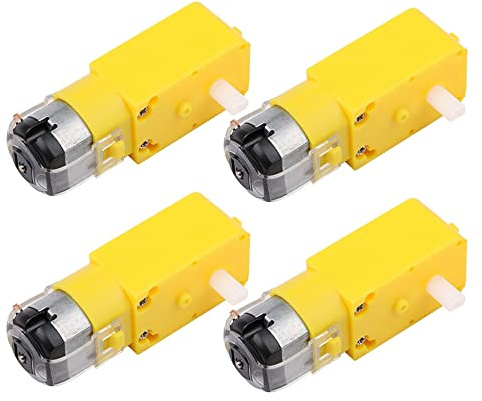 Gebildet 4pcs DC3V-12V DC Motoréducteur pour Avions Jouets, Voiture Jouet à Quatre Roues Motrices, Corps Robotique (Numéro de Lot: Double Axe 1:48)