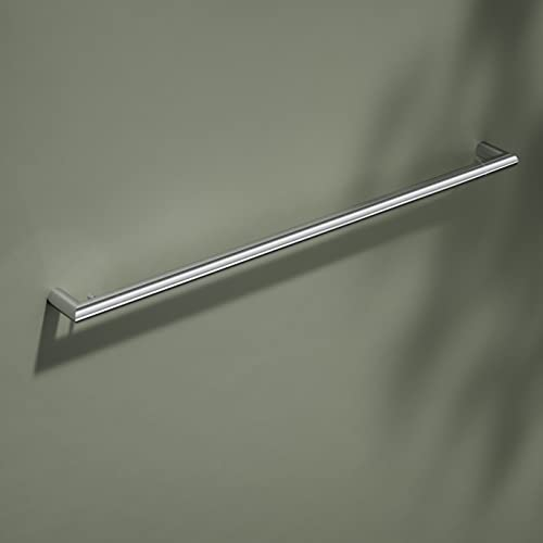 KEUCO Reva Badetuchhalter 80 cm, mit Haken, Metall verchromt, Made in Germany, inkl. Schrauben und Dübel, Handtuchhalter zum Bohren