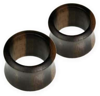 Fly Style Flesh-Tunnel Ohr-Plug aus Holz (Ebenholz)