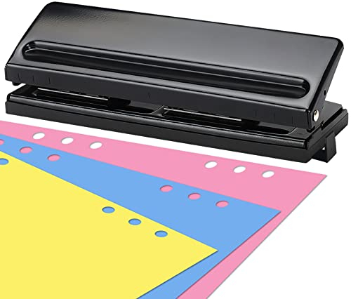 6 Fach Locher Binder Puncher, Verstellbar Abst?nde Locher, Locher f¨¹r Ordner, 5mm Lochdurchmesser Hole Puncher f¨¹r A4 A5 A6 A7 B5 Papierlocher Lochstanzer f¨¹r 6 Blatt?